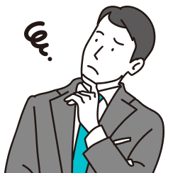 困っている男性のイラスト
