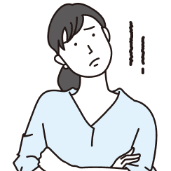 困っている女性のイラスト